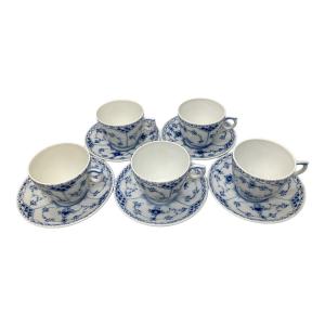 ROYAL COPENHAGEN (ロイヤル・コペンハーゲン) カップ&ソーサー5P ブルーフルーテッド・ハーフレース