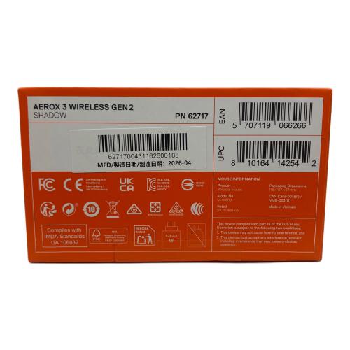 steelseries (スティールシリーズ) AEROX 3 WIRELESS GEN2 ゲーミングマウス 62717