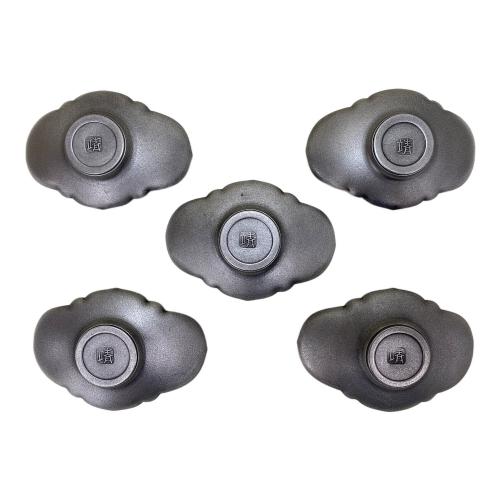 茶托 靖夫作 錫剣木瓜式茶托 5個セット