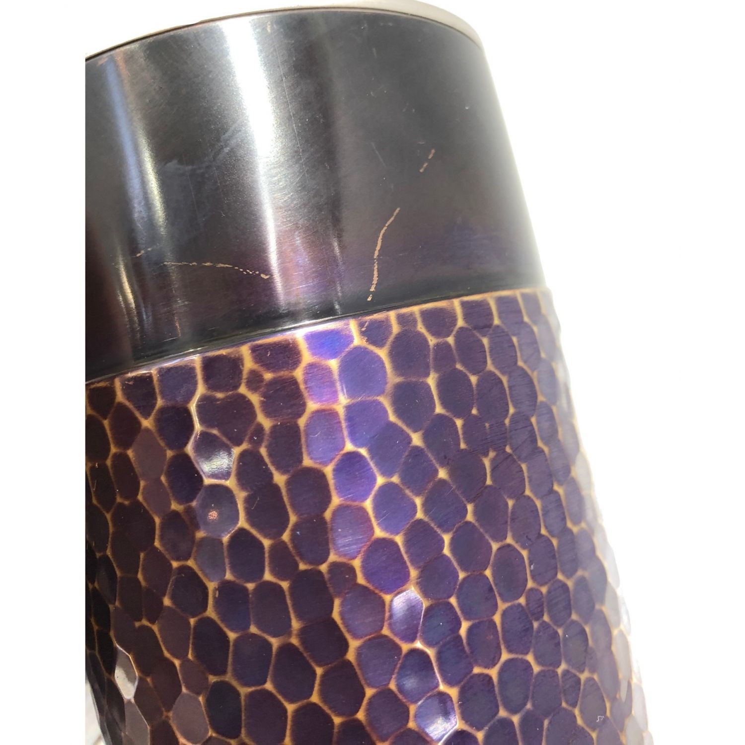 美幸堂◇純銅手仕上 紫小紋 鶴亀 茶器揃◇