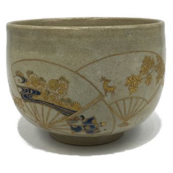 茶道具 抹茶碗(金花扇紋)