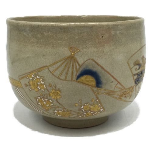 茶道具 抹茶碗(金花扇紋)