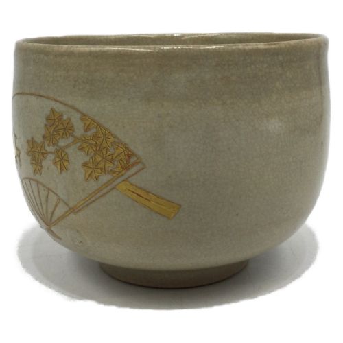 茶道具 抹茶碗(金花扇紋)