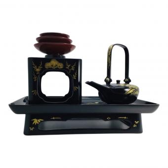 輪島塗 (ワジマヌリ) 屠蘇器セット 沈金 松竹梅 四ツ揃