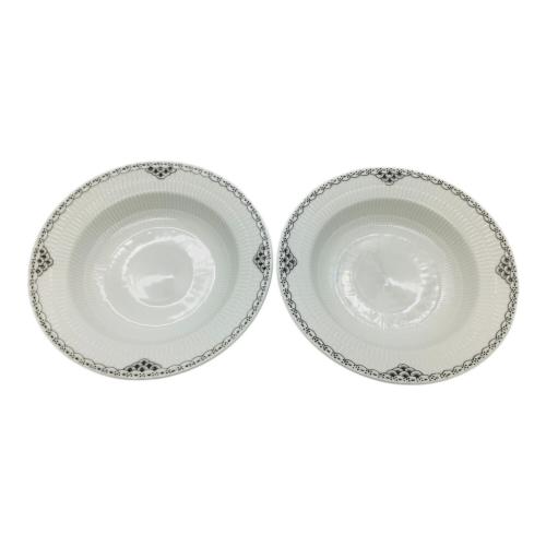 ROYAL COPENHAGEN (ロイヤル・コペンハーゲン) ブラック レース ディーププレート 21cm 2Pセット