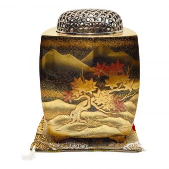 輪島塗 (ワジマヌリ) 香炉 蒔絵師 柳沢修(芳春)