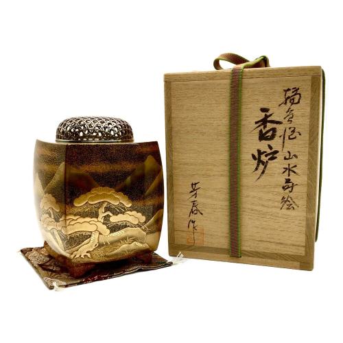 輪島塗 (ワジマヌリ) 香炉 蒔絵師 柳沢修(芳春)