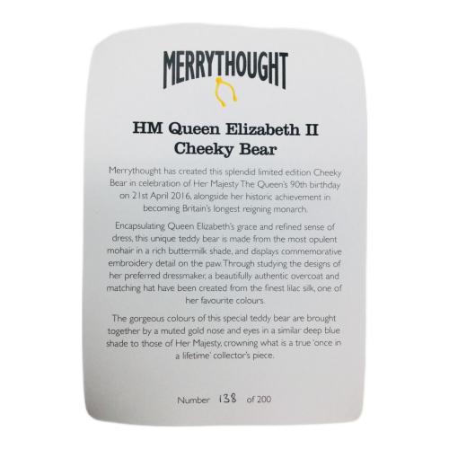 merrythought (メリーソート) Queen Elizabeth Ⅱ Cheeky Bear ヌイグルミ