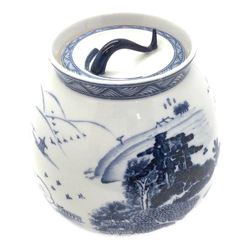 水指 染付 近江八景