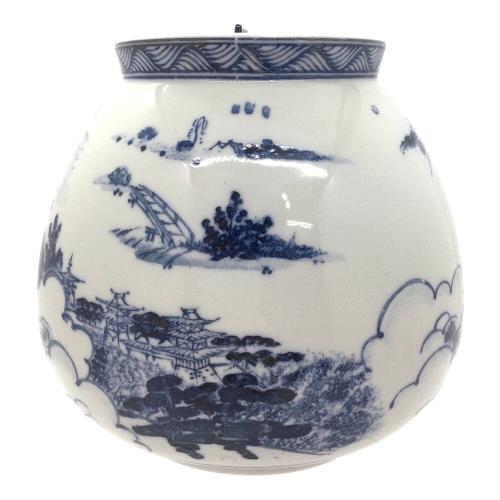 水指 染付 近江八景