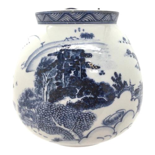 水指 染付 近江八景