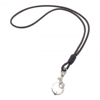 BOTTEGA VENETA (ボッテガベネタ) イントレチャートネックストラップ ブラウン×シルバー