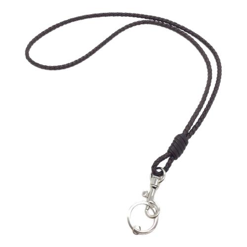 BOTTEGA VENETA (ボッテガベネタ) イントレチャートネックストラップ ブラウン×シルバー