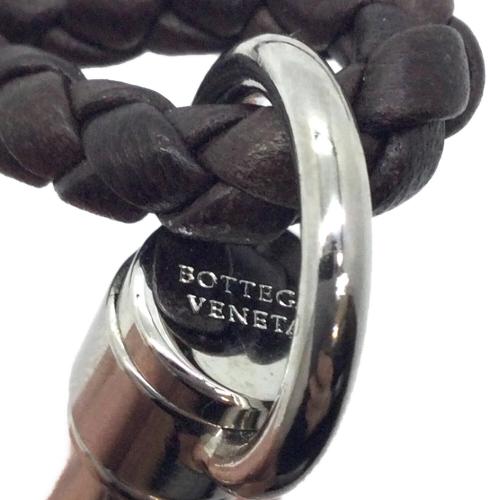 BOTTEGA VENETA (ボッテガベネタ) イントレチャートネックストラップ ブラウン×シルバー