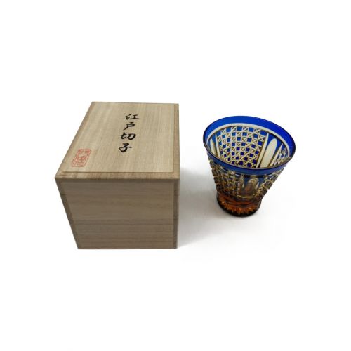 門脇硝子 (カドワキガラス) 江戸切子　アンバークリスタルグラス
