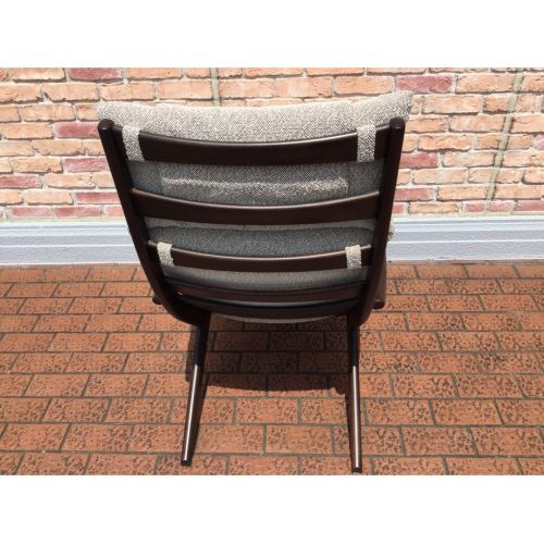 飛騨産業 (ヒダサンギョウ) パーソナルチェア グレー×ブラウン オットマン付属 WT108A/WT108S 1人掛け ウォールナット材 VIOLA(ヴィオラ)