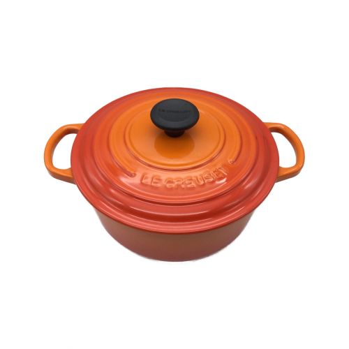 LE CREUSET (ルクルーゼ) 両手鍋 オレンジ シグニチャー ココット・ロンド 20cm