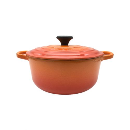 LE CREUSET (ルクルーゼ) 両手鍋 オレンジ シグニチャー ココット・ロンド 20cm