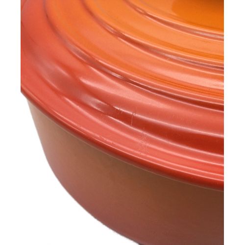 LE CREUSET (ルクルーゼ) 両手鍋 オレンジ シグニチャー ココット・ロンド 20cm