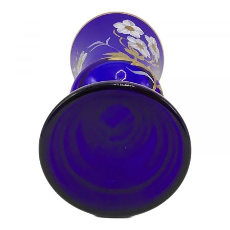 ボヘミアン　金色と青色のガラス花瓶セット ボヘミアン 金色と青色のガラス花瓶セット ボヘミアガラス