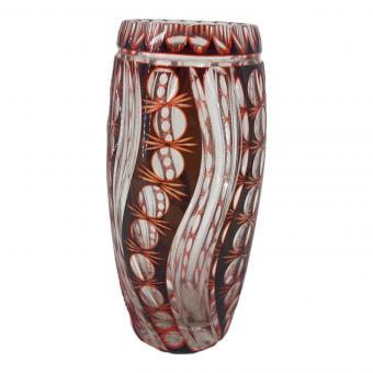 花瓶 切子 ブラウン 和モダン