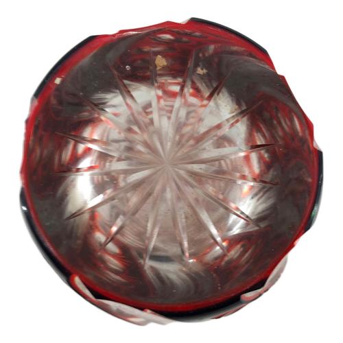 花瓶 切子 ブラウン 和モダン