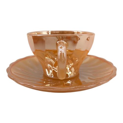 Fire King (ファイヤーキング) カップ&ソーサー シェルシリーズピーチラスター