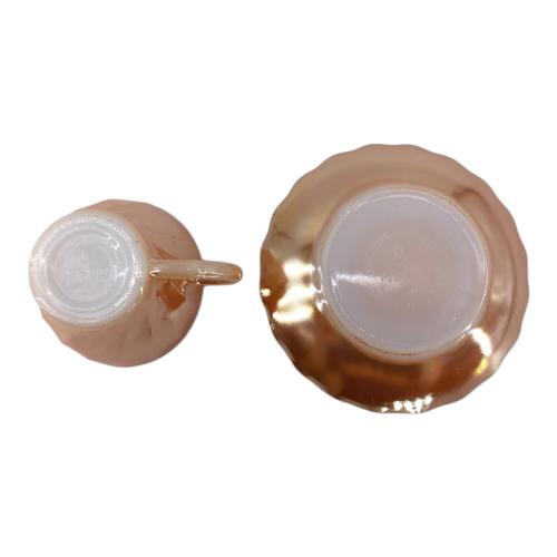 Fire King (ファイヤーキング) カップ&ソーサー シェルシリーズピーチラスター