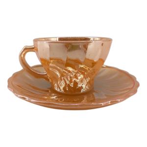 Fire King (ファイヤーキング) カップ&ソーサー シェルシリーズピーチラスター