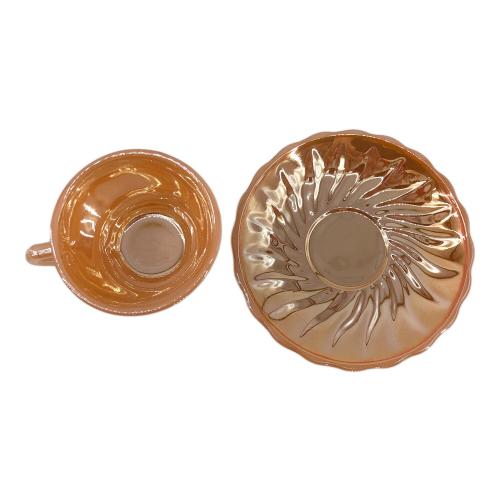 Fire King (ファイヤーキング) カップ&ソーサー シェルシリーズピーチラスター