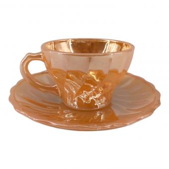 Fire King (ファイヤーキング) カップ&ソーサー シェルシリーズピーチラスター