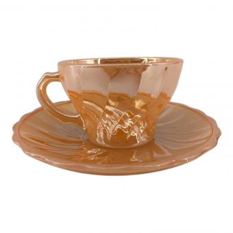 Fire King (ファイヤーキング) カップ&ソーサー シェルシリーズピーチラスター