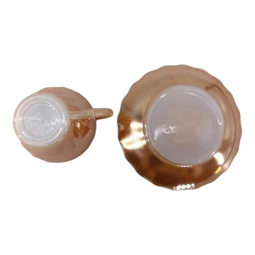 Fire King (ファイヤーキング) カップ&ソーサー シェルシリーズピーチラスター