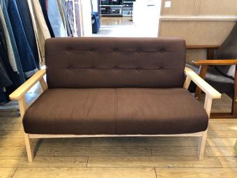2人掛けソファー ブラウン×ナチュラル ファブリック
