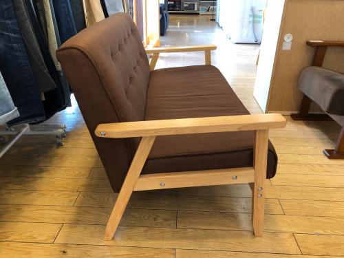 2人掛けソファー ブラウン×ナチュラル ファブリック