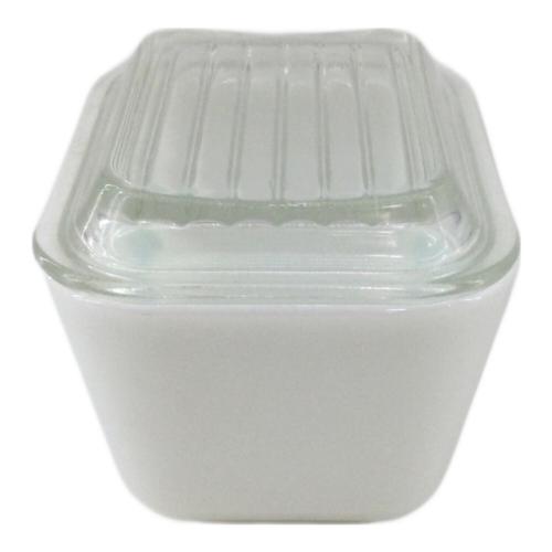 Pyrex (パイレックス) 蓋付容器 ホワイト×ブルー オールドパイレックス