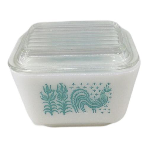 Pyrex (パイレックス) 蓋付容器 ホワイト×ブルー オールドパイレックス