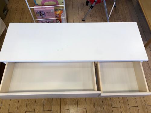 3段ローチェスト マルチカラー 大川家具 ■天板シミ有り