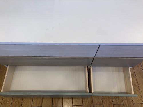 3段ローチェスト マルチカラー 大川家具 ■天板シミ有り