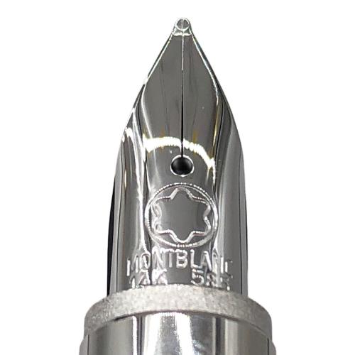 MONTBLANC (モンブラン) 万年筆 ブラック×シルバー メタルラバーライン チェック