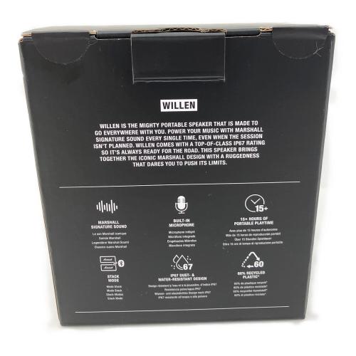 Marshall (マーシャル) ポータブルスピーカー WILLEN BLACK & BRASS 未開封品