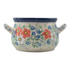 ceramika (セラミカ) スープボウル ホワイト×ブルー×レッド