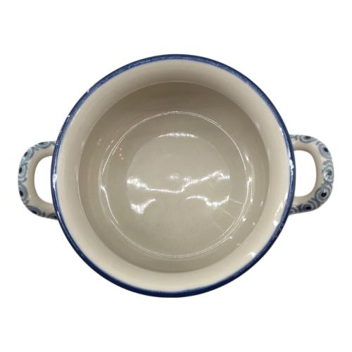 ceramika (セラミカ) スープボウル ホワイト×ブルー×レッド