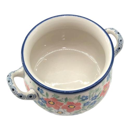 ceramika (セラミカ) スープボウル ホワイト×ブルー×レッド