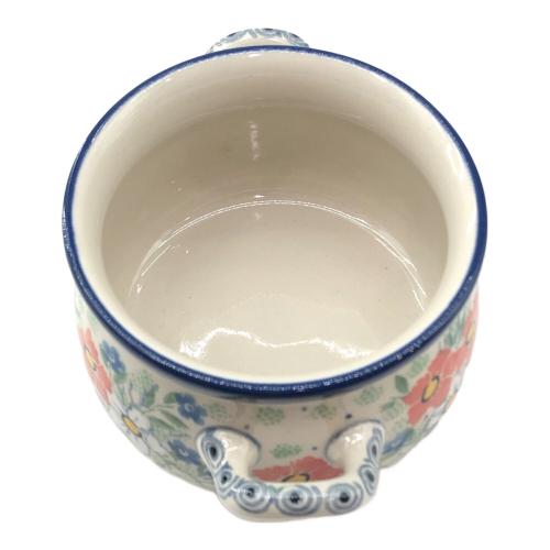 ceramika (セラミカ) スープボウル ホワイト×ブルー×レッド