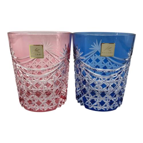KAGAMI CRYSTAL (カガミクリスタル) 江戸切子ロックグラス TPS370-2835AB 2Pセット