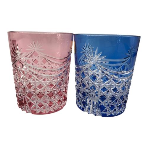 KAGAMI CRYSTAL (カガミクリスタル) 江戸切子ロックグラス TPS370-2835AB 2Pセット