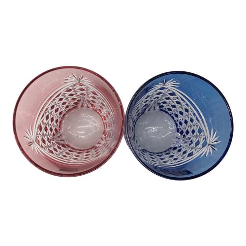 KAGAMI CRYSTAL (カガミクリスタル) 江戸切子ロックグラス TPS370-2835AB 2Pセット