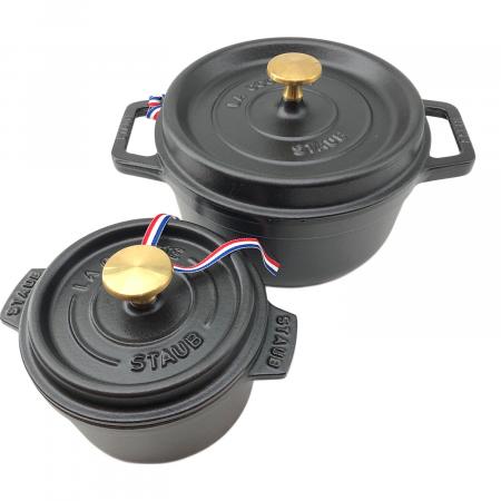 STAUB ストウブ ココットラウンド 20cm ブラック　ユーズド STAUB（ストウブ）グランドココットラウンド 20cm｜耐久性に優れ