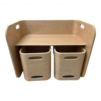 HOPPL キッズデスク&チェア ナチュラル コロコロ